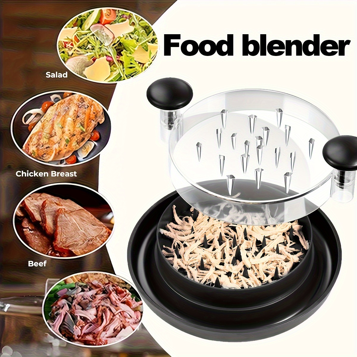 Kitchen Gadgets Modern - Desmenuzador de Carne Giratorio Manual, Herramienta