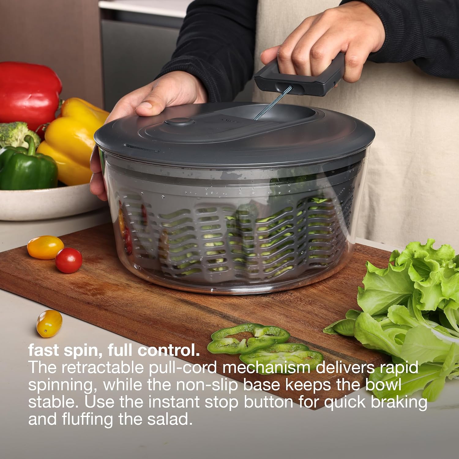 Escurridor de ensaladas con as - Salad Spinner reseña y precio